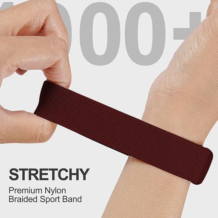 Magnetic Stretchy Nylon Compatible with Fitbit Charge 6 Bands/Fitbit Charge 5 Bands, Elastic Fabric Sport Adjustable Wristband Strap for Charge 5/6 Smartwatch Women Men
