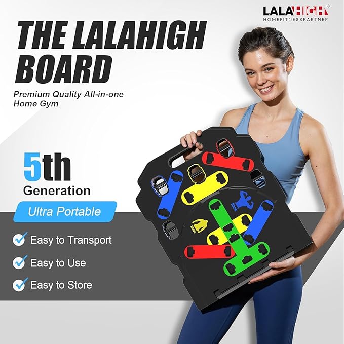 LALAHIGH Advanced 5th Gen 26-in-1 Fitness Board: Portable