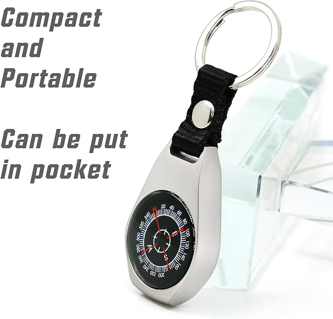 Keychain Pocket Compass Equipment 2 Pack
