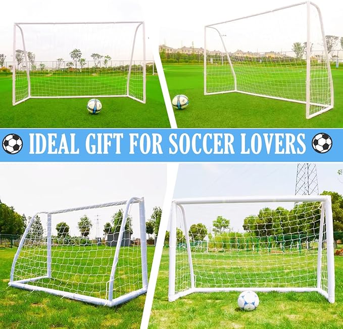 KATARUS Soccer Goal 12x6FT/10x6.5FT/8x6FT/8x5FT/6x4FT Outdoor Soccer Net Goals