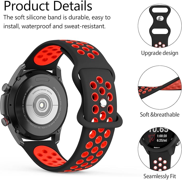 Meliya Bands Compatible with Garmin Forerunner 245/645 & 55/158 Band, 20mm Replacement Soft Silicone Sport Band for Garmin Forerunner 645/245 Music & 55/158 Smart Watch
