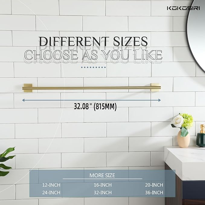 KOKOSIRI Bathroom Towel Bar 32'' Towel Holder 32 Inch, 2 Pack B4005BG-L32-P2