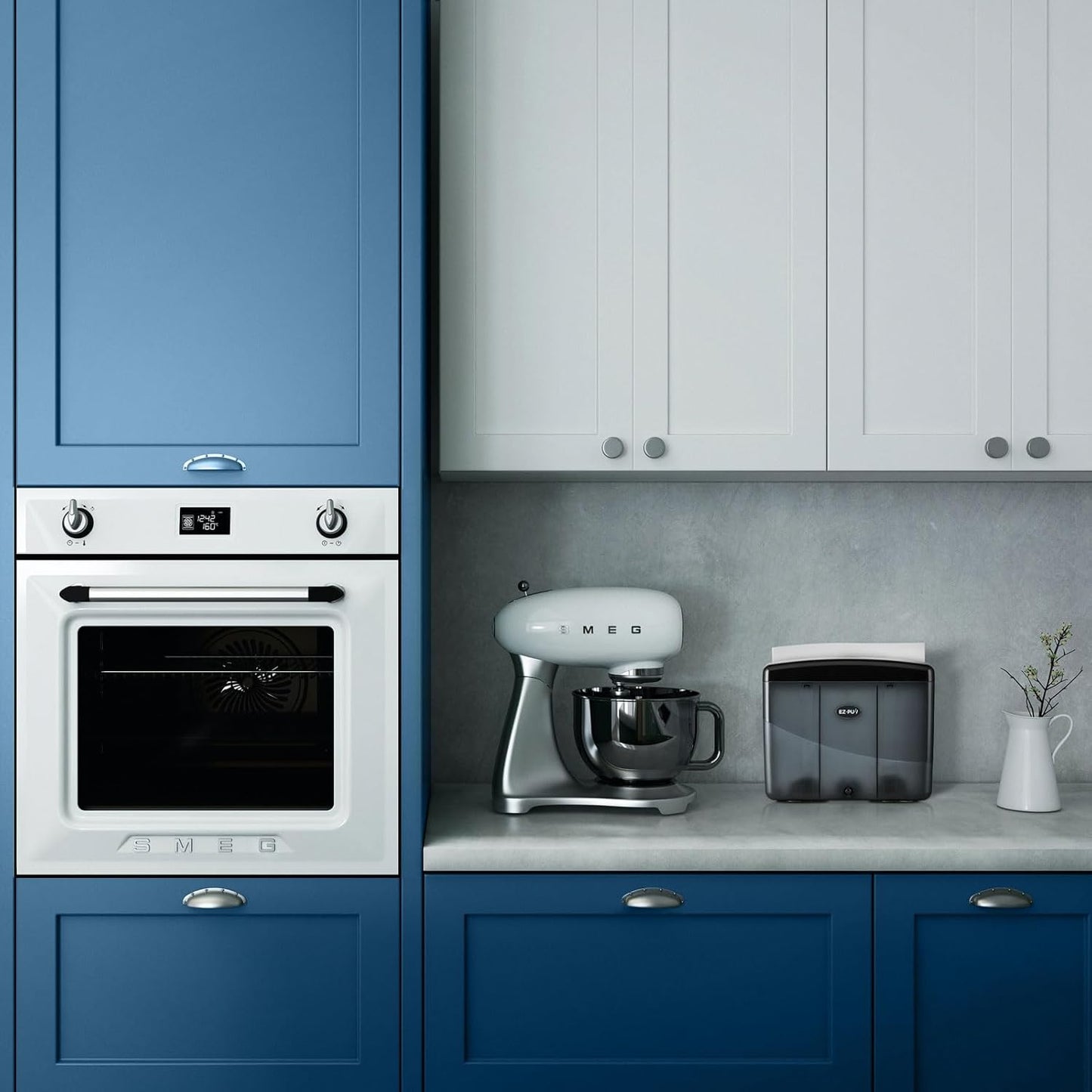 EZbrnd Countertop MULTIFOLD Paper Towel Dispenser for kitchen/bathroom/office/RV/Airbnb, Pearl Black, 4500B-EZ