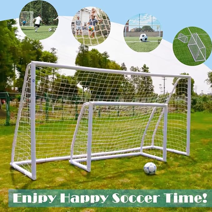 KATARUS Soccer Goal 12x6FT/10x6.5FT/8x6FT/8x5FT/6x4FT Outdoor Soccer Net Goals