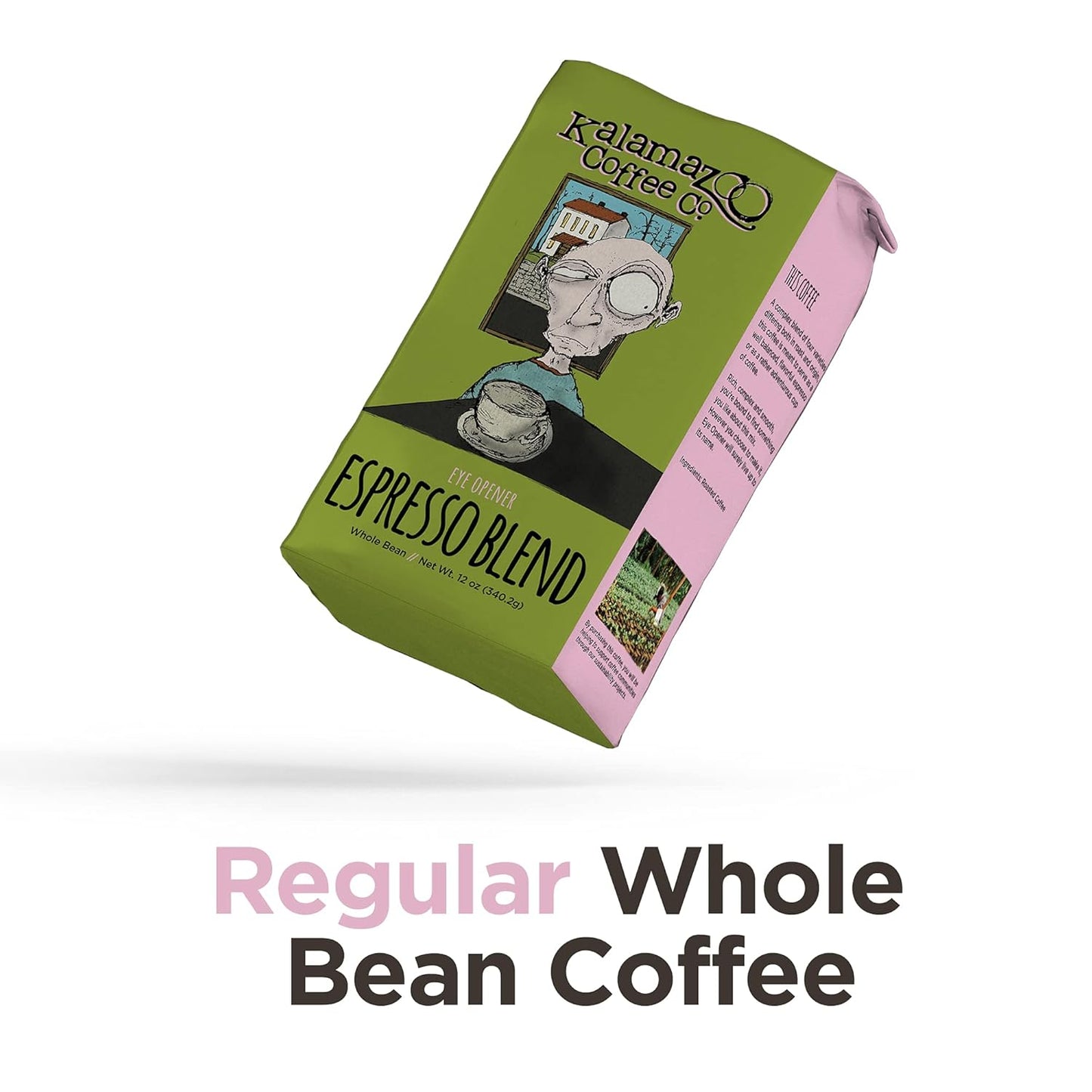 KALAMAZOO COFFEE COMPANY Espresso Blend Whole Bean Coffee - Eye Opener Espresso | 12oz Bag (3 Pack)