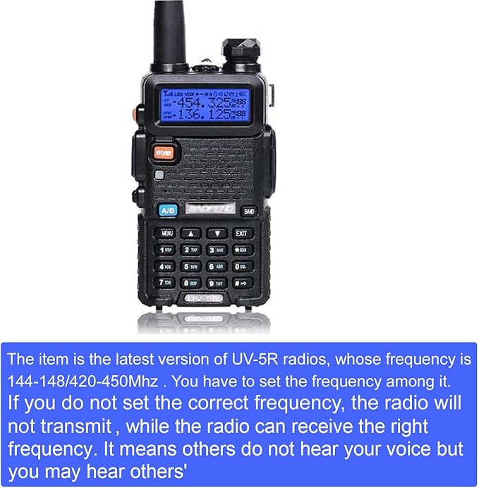 Baofeng UV-5R Ham Dual Band Two Way Radio 144-148/420-450Mhz 1800mAh Li-ion (2 Pack)