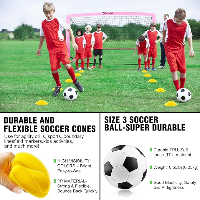 Kids Soccer Goals for Backyard Set of 2 6x4 ft