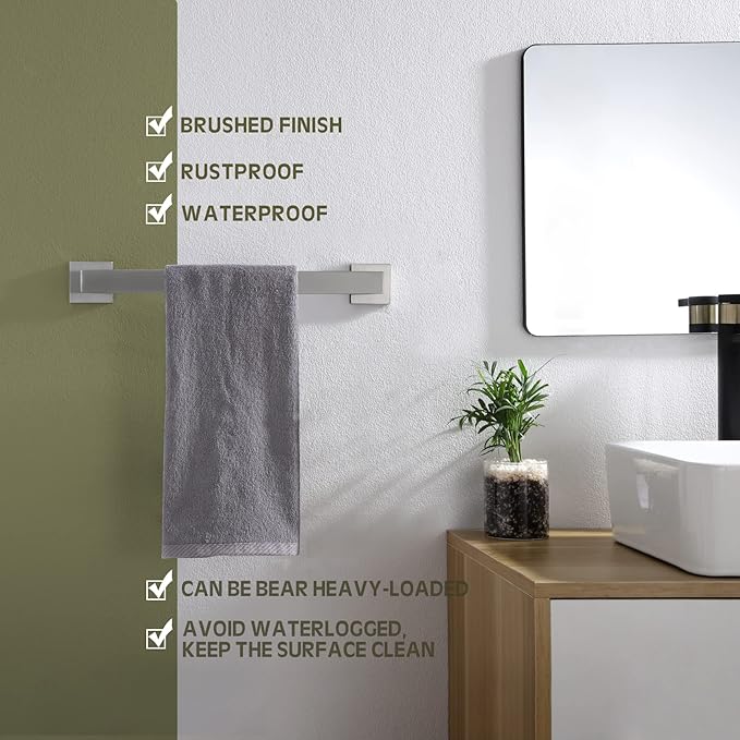 KOKOSIRI 16-Inch Single Towel Bar SUS304 Stainless B4003BR-L16