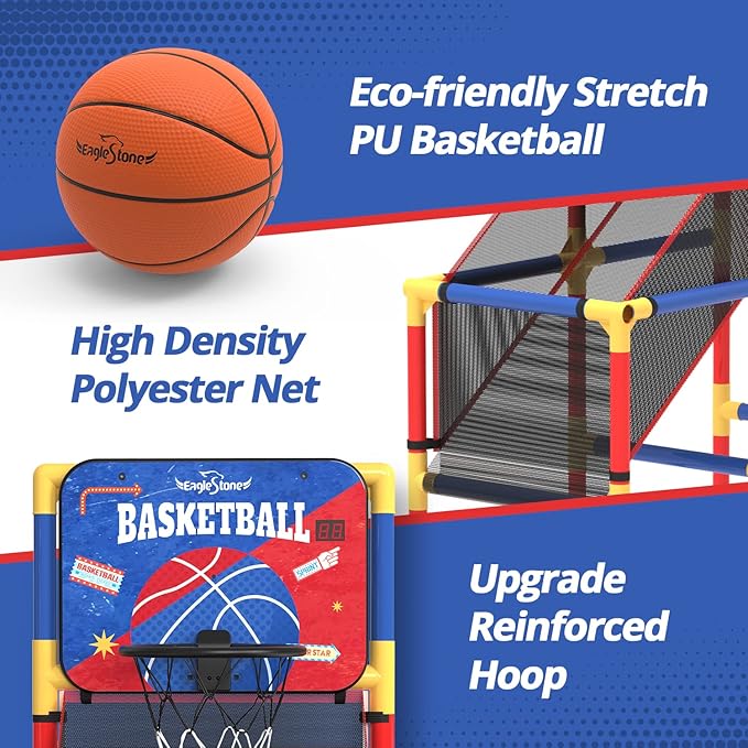Kids Arcade Basketball Game With Electronic Scoreboard and 4 Balls, 3-12 Boys