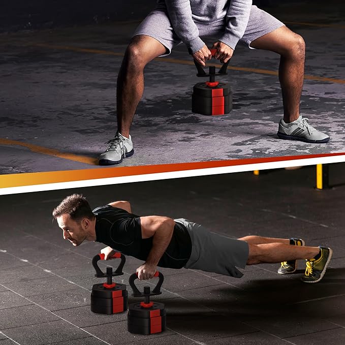 VIVITORY Dumbbell Sets Adjustable Weights, Free Weights with Connector, Non-Rolling Adjustable Dumbbell Set, Barbell for Home Gym, Hexagon, Cement Mixture
