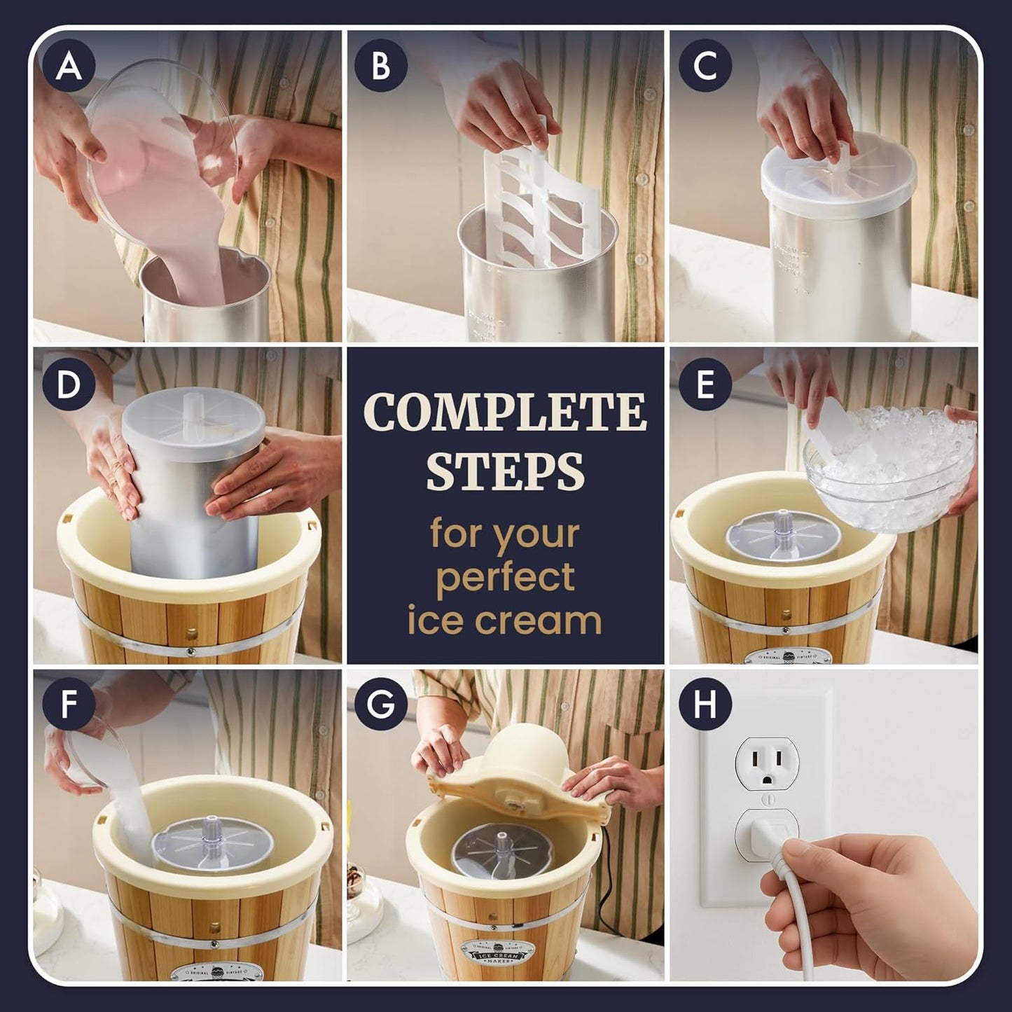 Elite Gourmet Maxi-Matic EIM-924L 4 quart Old Fashioned Electric Ice Cream Maker, Pine Bucket