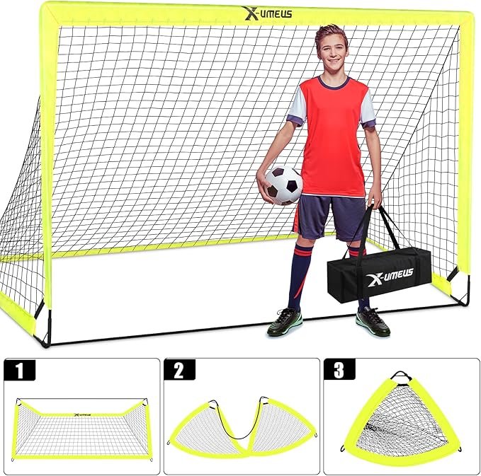 Kids Soccer Goals for Backyard Set of 2 6x4 ft