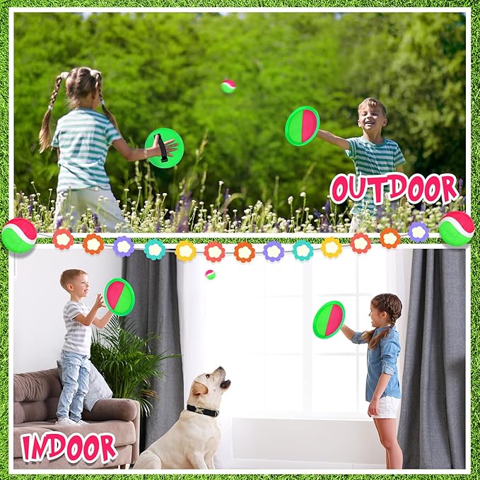Libima Kids Toys Toss and Catch Game Set 40 Paddles 20 Balls