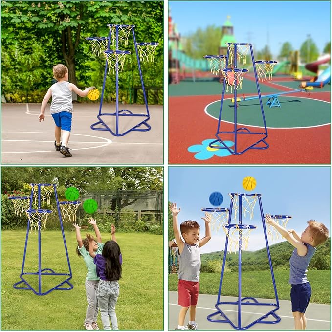 Kids Basketball Hoop Portable Basketball Stand with 4 3 Balls 3 Years