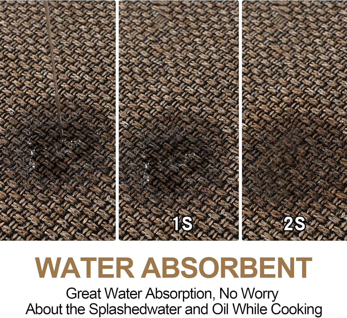 Kitchen Mat 1 PCS, Cushioned Non Slip Rugs for Kitchen Floor, Absorbent Runner Comfort Standing Mats Washable for Kitchen, Office, Home (Brown, 24"x36")