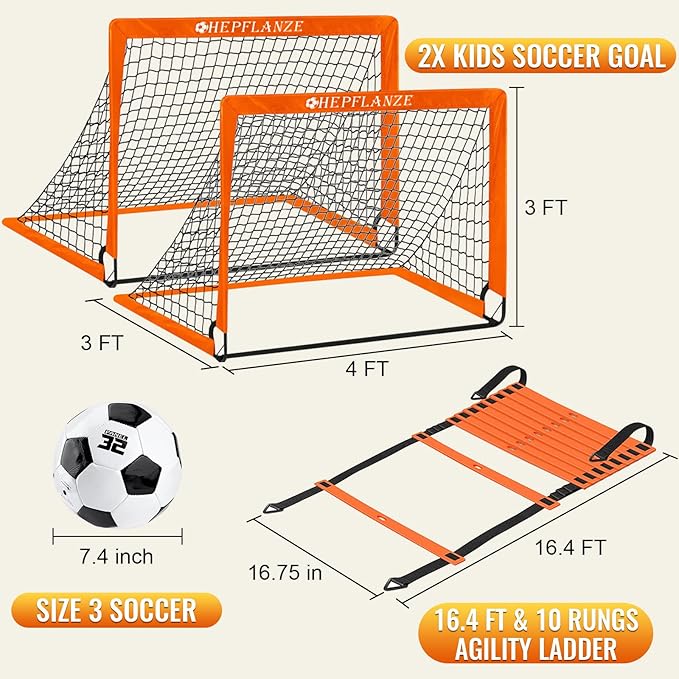 Kids Soccer Goal for Backyard Soccer Nets 4' 3' Portable