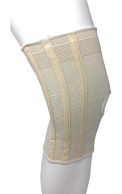 Knee Brace Flexible Stays Knit Elastic, White, Large (Pack of 4)