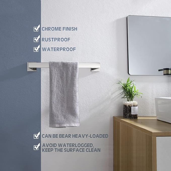 KOKOSIRI 16-Inch Towel Bar T-304 Stainless 2 Pack, B4003CH-L16-P2