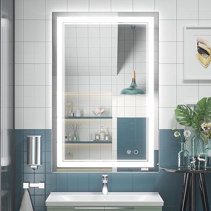 Keonjinn LED Mirror for Bathroom 36 x 24 Inch, IP54 Waterproof, 3 Year