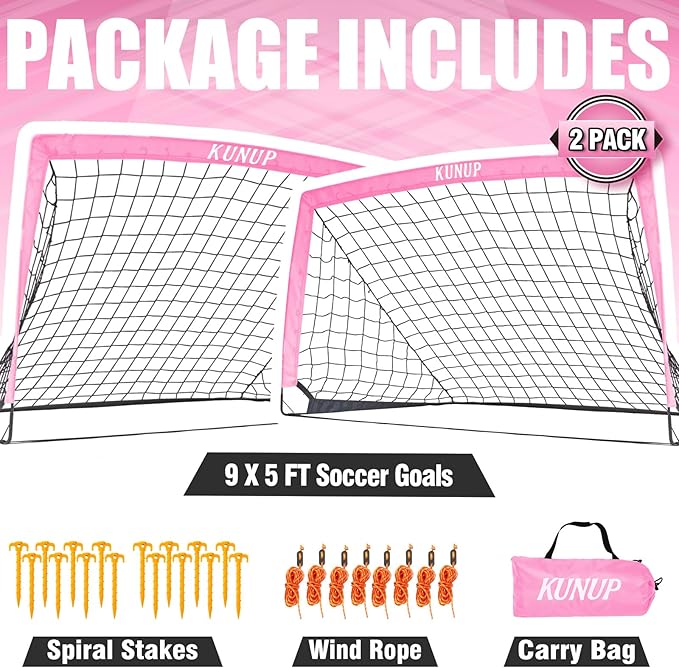 Kids Soccer Goals for Backyard 5×3, 6×4, 6×4, 9×5FT 9×5FT 2 2 Pieces