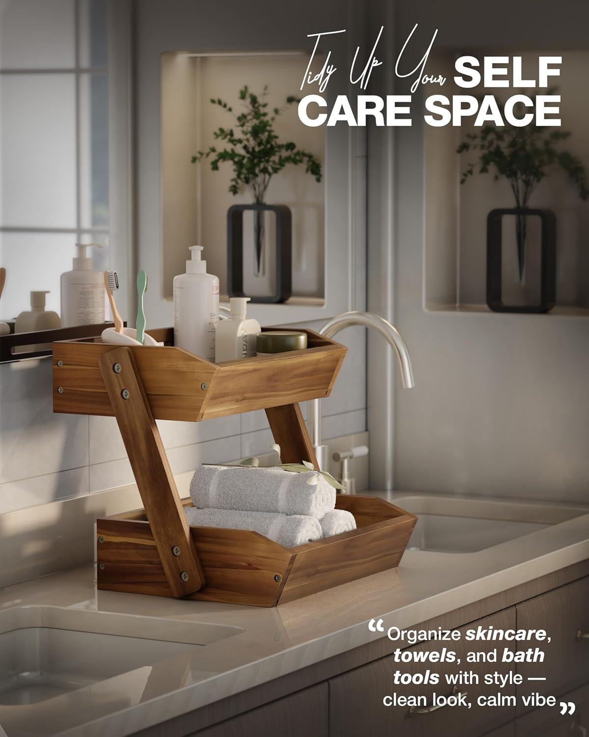 Fruit Basket, Fruit Bowl, 2 Tier Fruit Basket for Kitchen Counter, Produce Stand Storage Holder, Heavy Duty/Multipurpose/Large Capacity for Onion Potato, Vegetables, Spice Jars, Bread Storage