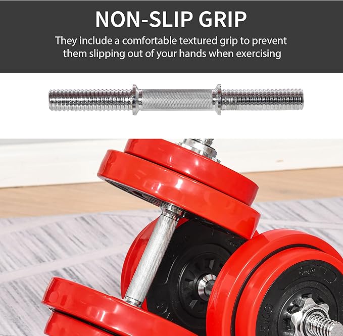 Soozier Adjustable Dumbbell Set, Convertible to Barbell Weight Set for Home Gym Women and Men Weight Lifting Training