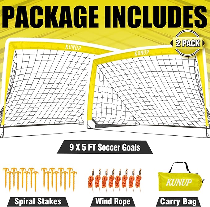 Kids Soccer Goals for Backyard 5×3, 6×4, 6×4, 9×5FT 9×5FT 2 2 Pieces