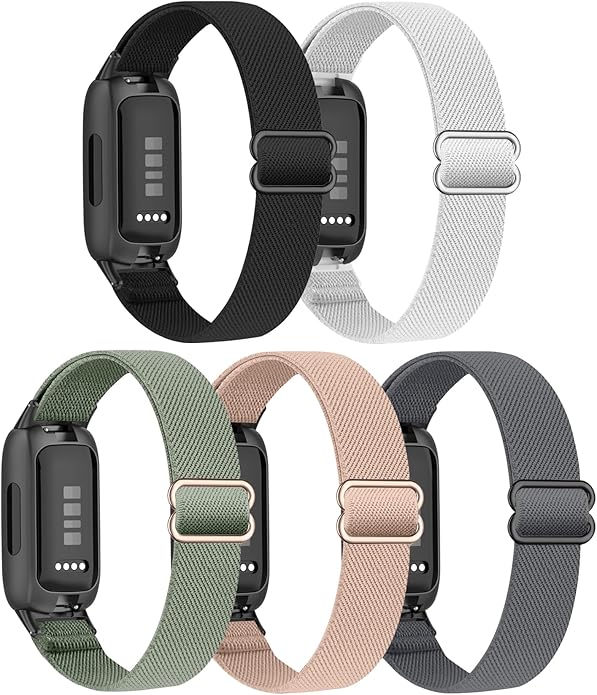 5 Pack Stretchy Nylon Compatible with Fitbit Inspire 3 Bands for Women Men, Elastic Adjustable Soft Sport Strap Replacement Wristband for Fitbit Inspire 3 Bands/Fitbit Inspire 2