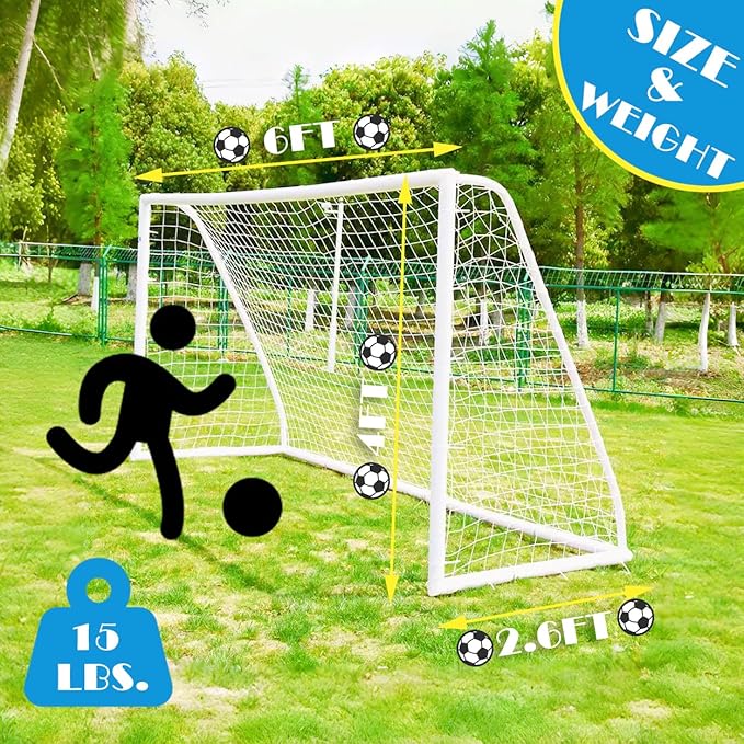 KATARUS Soccer Goal 12x6FT/10x6.5FT/8x6FT/8x5FT/6x4FT Outdoor Soccer Net Goals