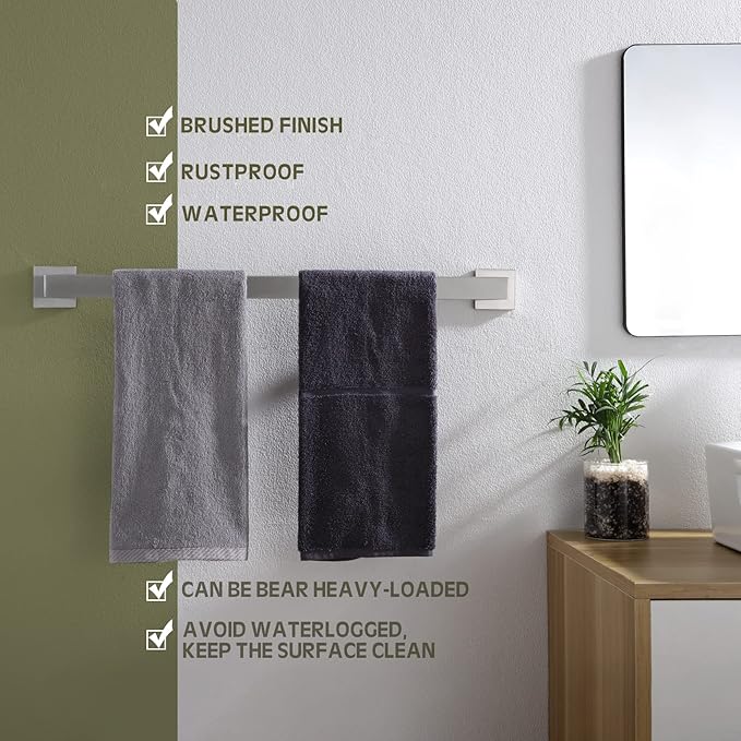 KOKOSIRI 24-Inch Single Towel Bar SUS304 Stainless B4003BR-L24