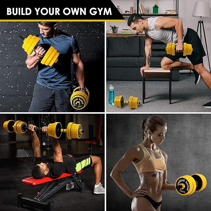 FUXION 44LB Adjustable Dumbbell Barbell Weight Pair