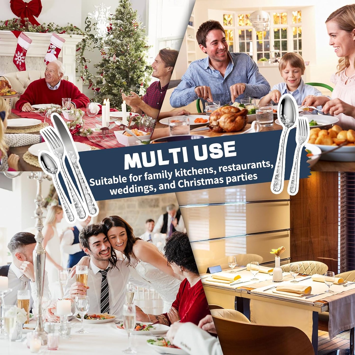 Silverware Set, 20 Piece Stainless Steel Flatware Set, Silverware Set for 4,Mirror Polished Cutlery Set, Tableware Set Includes Knife, Fork, Spoon