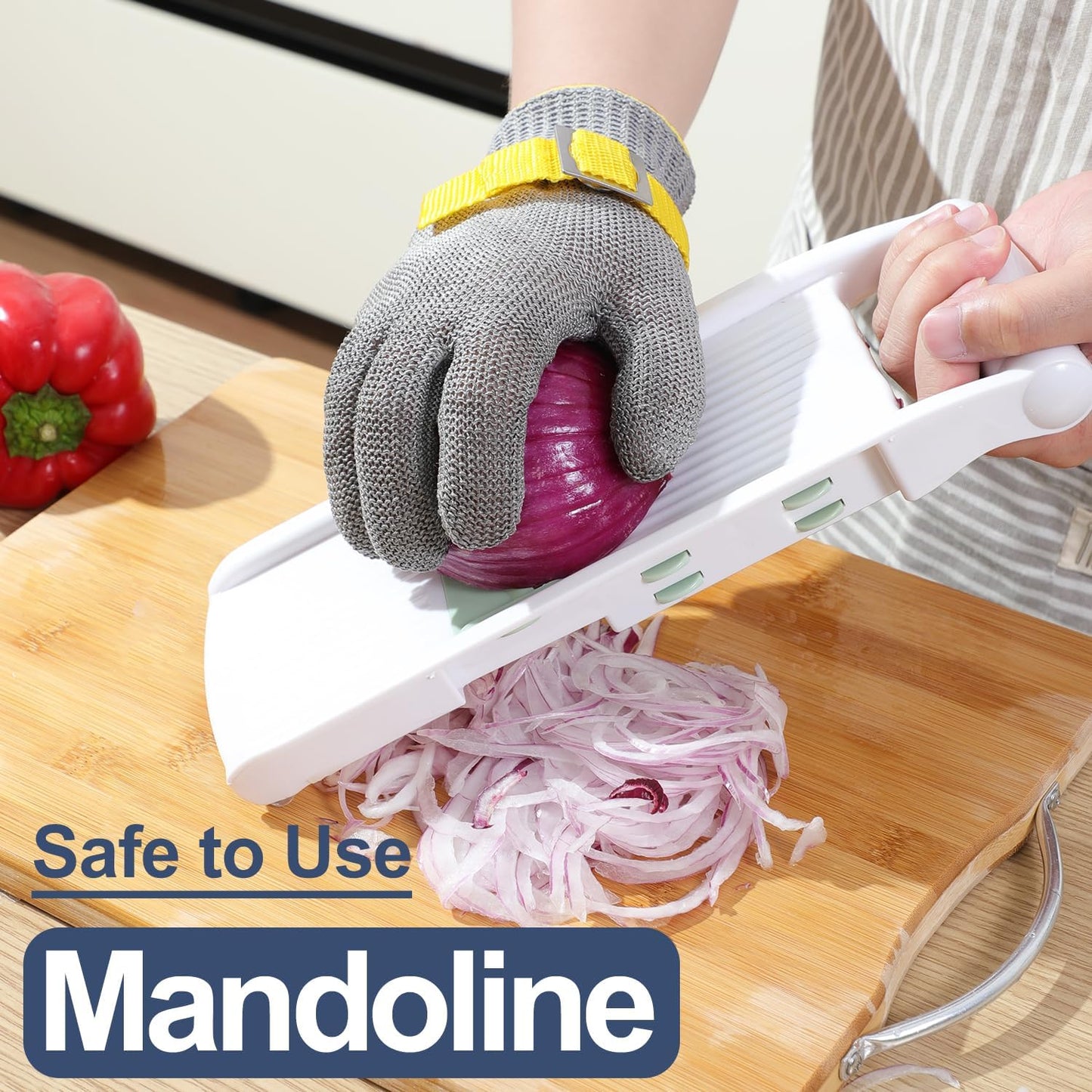 Dowellife Comfortable ANSI A9 Cut Resistant Glove Food Grade, Mesh Metal Kithcen Glove for Chef Oyster Shucking Mandoline Knife Butcher Meat Cutting