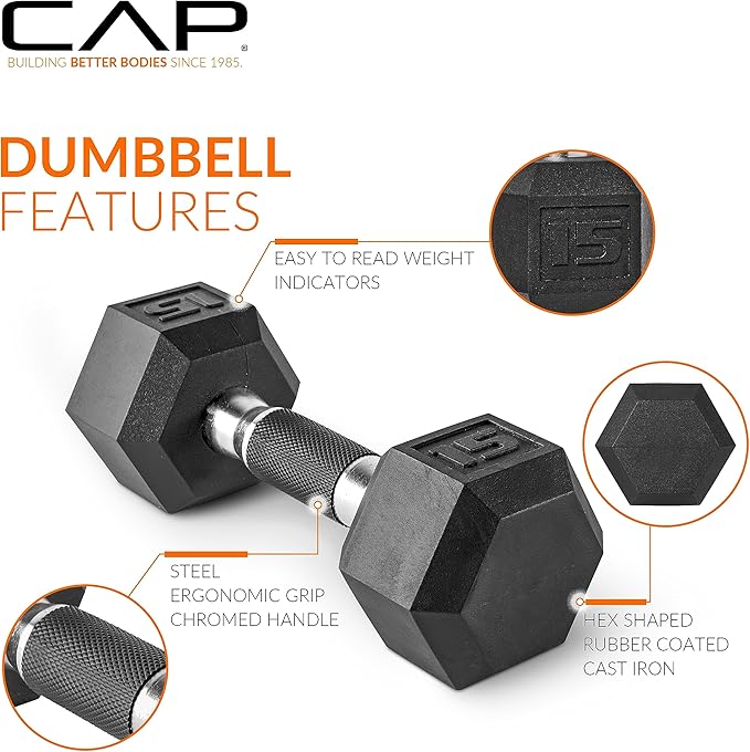 CAP Barbell Dumbbell Set with Rack | Multiple Options in 150lbs and 210lbs