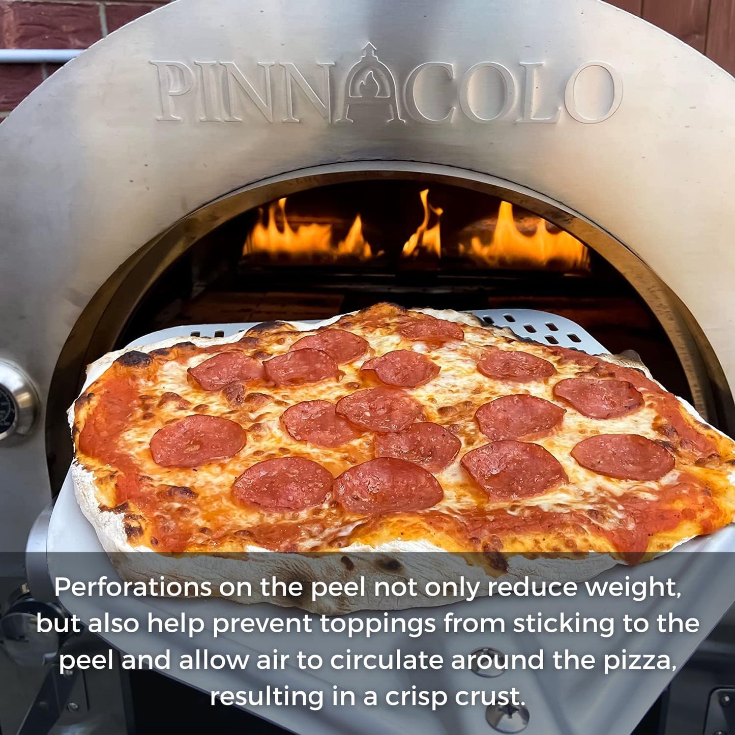 16 Inch Perforated Aluminum Pizza Peel with Handle - Lightweight and Premium, Perfect for Homemade Pizza, Bread, and Pastries