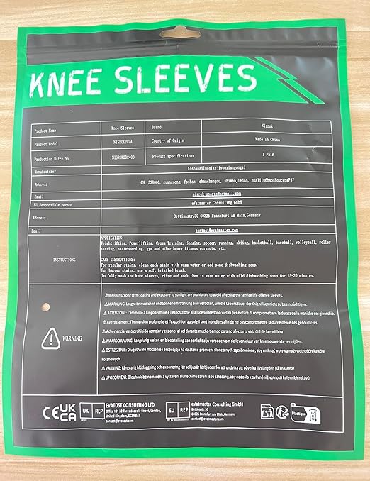 Knee Sleeves (1 Pair), 7mm Neoprene Compression Knee Braces, Great Support for Cross Training, Weightlifting, Powerlifting, Squats, Basketball and More