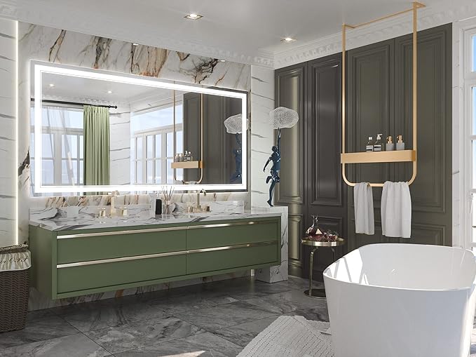 Keonjinn 72 x 36 Inch LED Bathroom Mirror