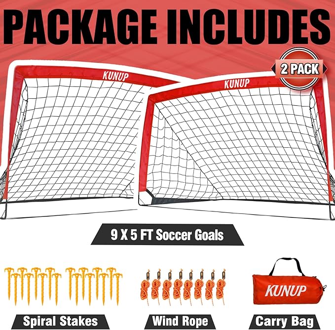 Kids Soccer Goals for Backyard 5×3, 6×4, 6×4, 9×5FT 9×5FT 2 2 Pieces