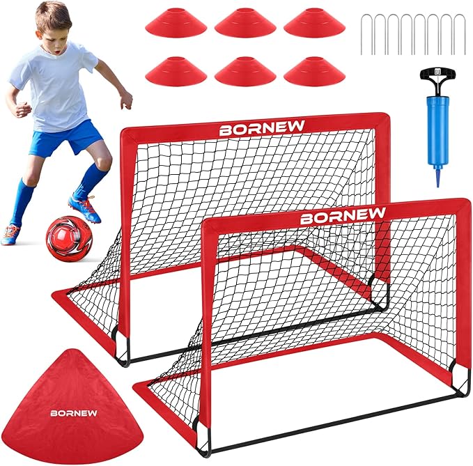 Kids Soccer Goal for Backyard Set - 2 6X4 / 4X3 ft