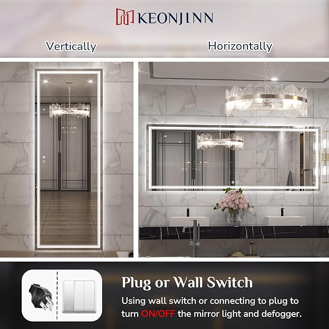 Keonjinn LED Bathroom Mirror 84 x 32 Inch
