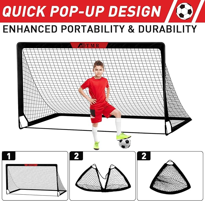 Kids Soccer Goals for Backyard Set of 2 6x4 ft