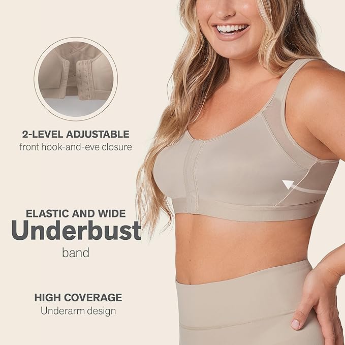 Leonisa Posture Corrector Bra Wireless Front Closure Bra for Women Full Coverage