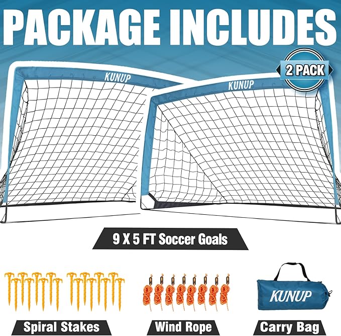 Kids Soccer Goals for Backyard 5×3, 6×4, 6×4, 9×5FT 9×5FT 2 2 Pieces
