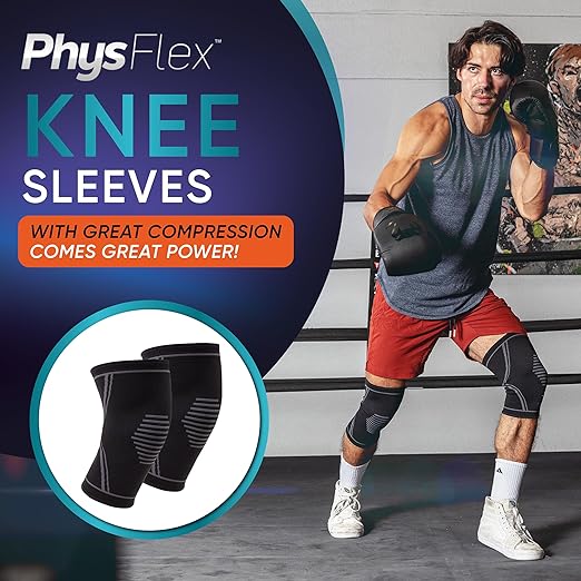 Knee Brace for Pain Relief - 2 Pack Knee Compression Sleeves for Men and Women - Support for Weightlifting, Gym, Workout, Volleyball - Meniscus Tear, ACL, Arthritis (Beige, X-Large)