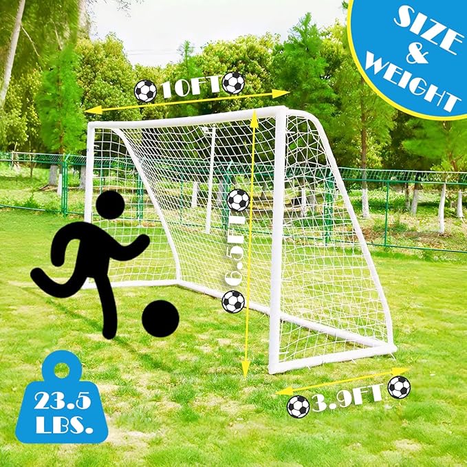 KATARUS Soccer Goal 12x6FT/10x6.5FT/8x6FT/8x5FT/6x4FT Outdoor Soccer Net Goals