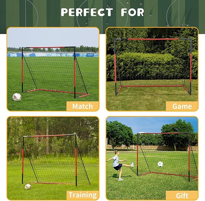 KAIHAOWIN Soccer Goal 3'x2.5' 6'x4'|8'x6'|10'x6.6'-Steel Frame