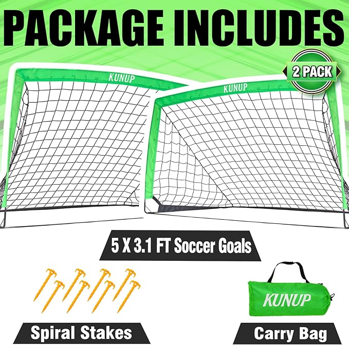 Kids Soccer Goals for Backyard 5×3, 6×4, 6×4, 9×5FT 9×5FT 2 2 Pieces