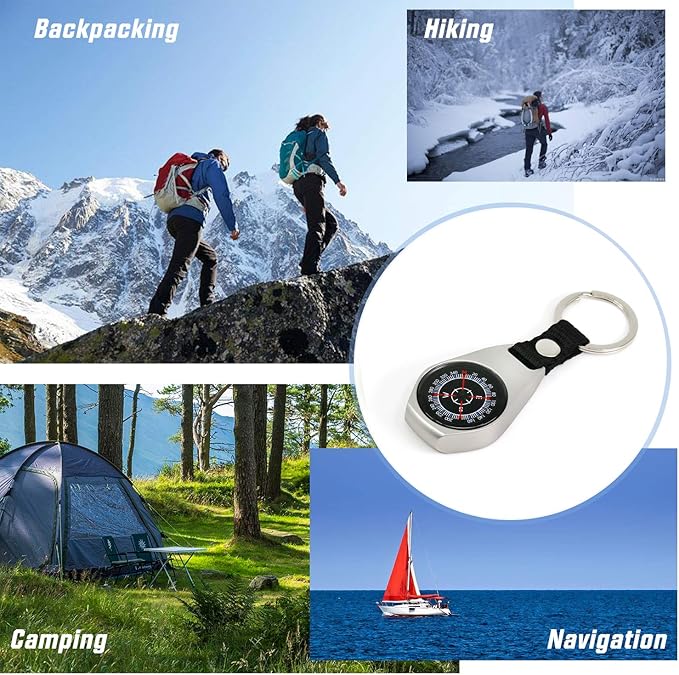 Keychain Pocket Compass Equipment 2 Pack