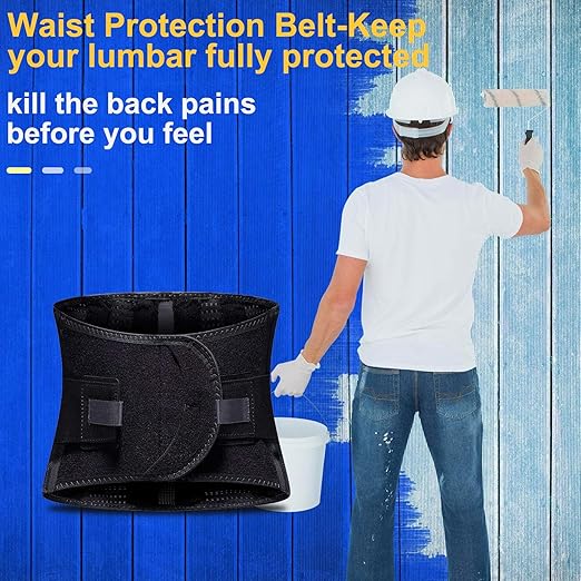Lower Back Brace for Pain Relief, Back Brace Back Support Belt, Flexible Lumbar Support, Back Support Brace for Lifting at Work, Scoliosis Pain Relief Brace (Black,2XL Fits 37.5”-47” Belly Waist)
