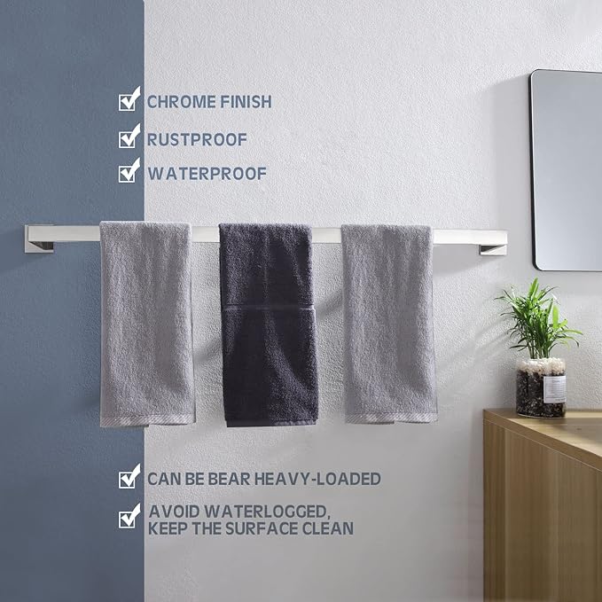 KOKOSIRI 36-Inch Single Towel Bar SUS304 Stainless B4003CH-L36
